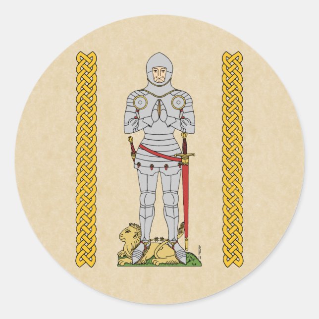 Englischer Mittelalter Ritter Circa 1430 Runder Aufkleber (Vorderseite)