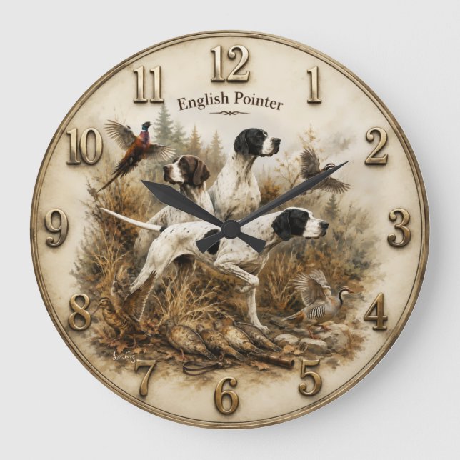 Englischer Pointer – Der ultimative Vogeljagdhund Große Wanduhr (Vorderseite)