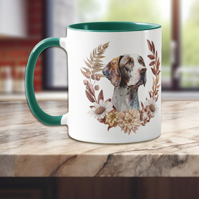 Englischer Pointer Dog Herbstkranz Tasse (Von Creator hochgeladen)