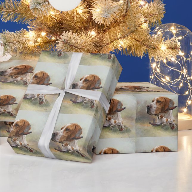 Englischer Pointer Geschenkpapier (Feiertage)
