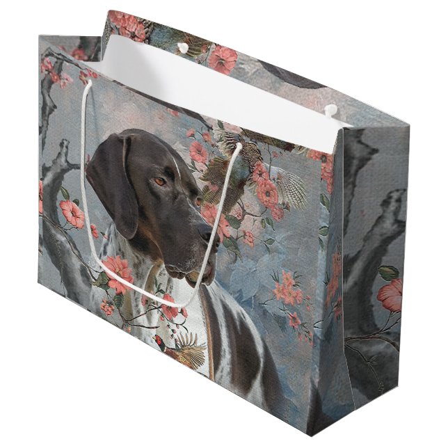 Englischer Pointer  Große Geschenktüte (Vorderseite Schrägansicht)
