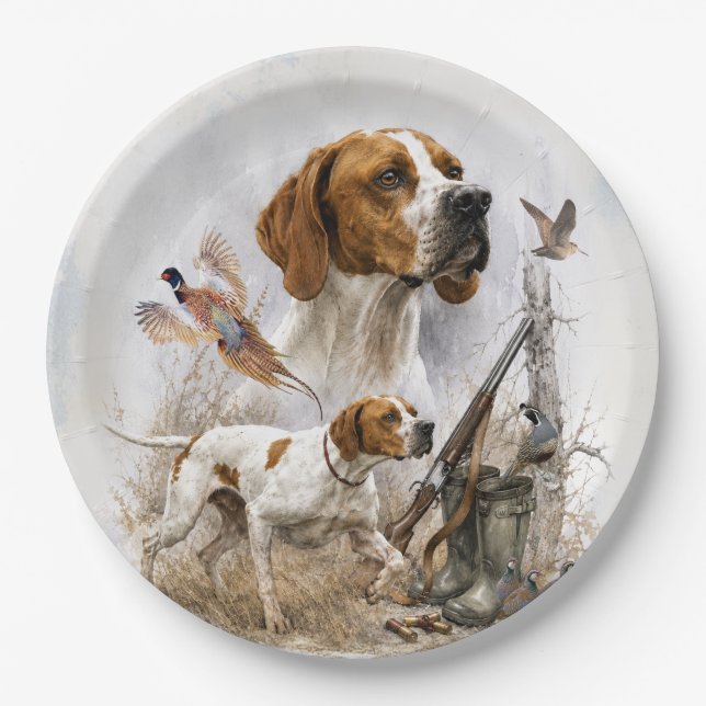 Englischer Pointer   Pappteller (Vorderseite)