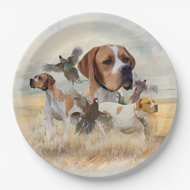 Englischer Pointer  Pappteller (Vorderseite)