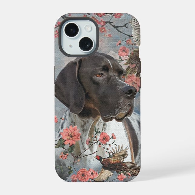 Englischer Pointer, Vogeljagd  iPhone 15 Hülle (Rückseite)