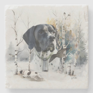 Englischer Pointer, Waldschnepfen-Jagdsaison, Kuns Steinuntersetzer
