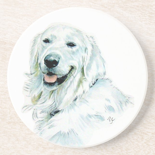 Englischer Retriever Sandstein Untersetzer (Vorne)