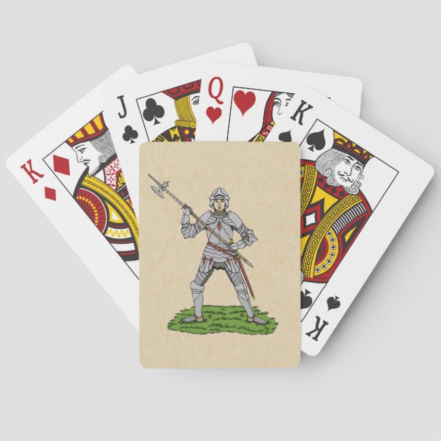Englischer Ritter aus dem fünfzehnten Jahrhundert Spielkarten (Rückseite)
