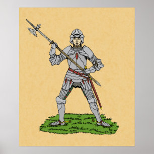 Englischer Ritter des fünfzehnten Jahrhunderts Poster