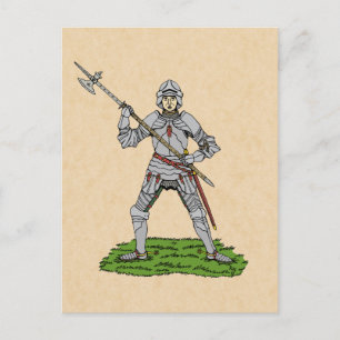 Englischer Ritter des fünfzehnten Jahrhunderts Postkarte