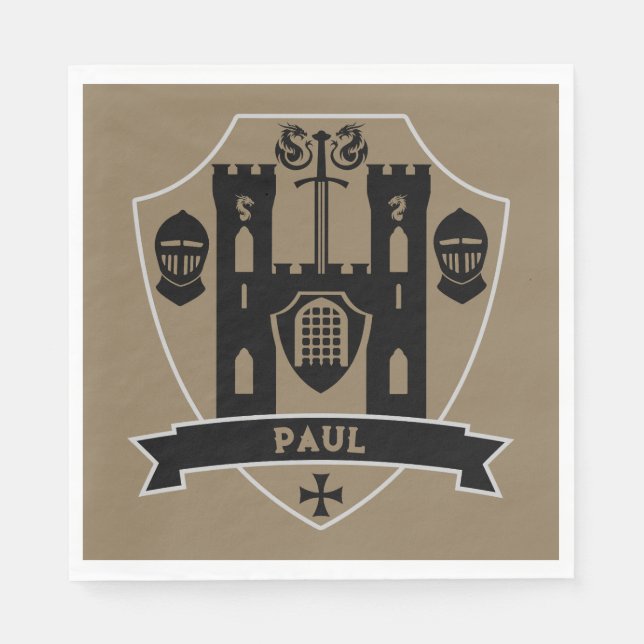 Englischer Ritterdrache Serviette (Vorderseite)