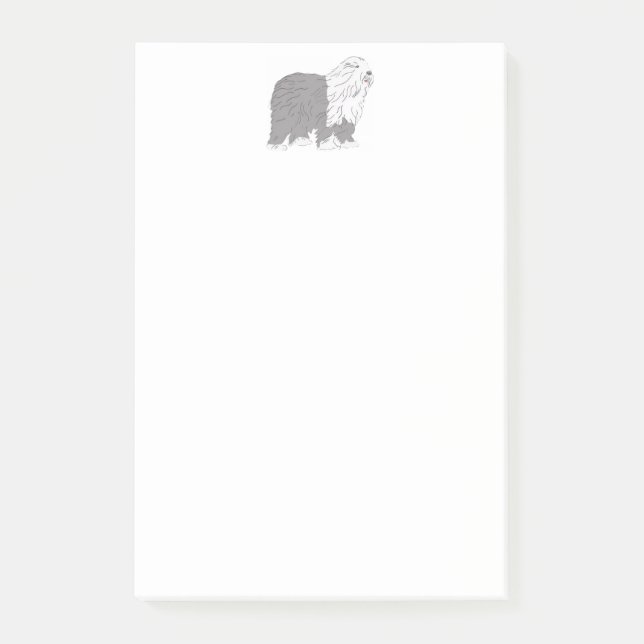 Englischer Schäferhund Post-it Klebezettel (Vorderseite)