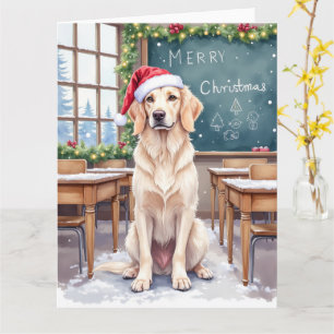 Englischer Setter Cozy Classroom Lehrer Santa Karte