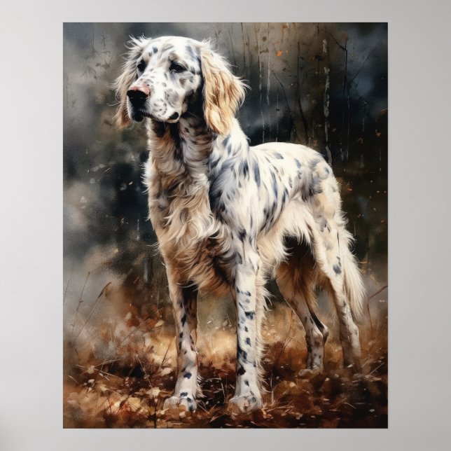 Englischer Setter Dog Art Print Poster (Vorne)
