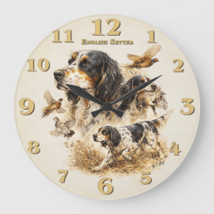 Englischer Setter Große Wanduhr