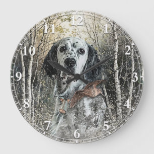 Englischer Setter Große Wanduhr