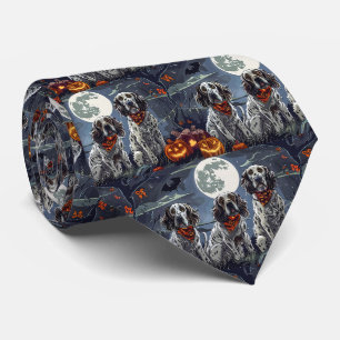 Englischer Setter Halloween Gruselig Krawatte