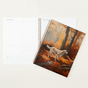 Englischer Setter im Herbst Leaves Fall Inspiriert Planer