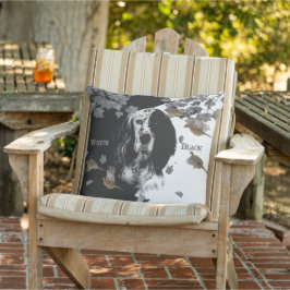 Englischer Setter in Schwarzweiß Kissen