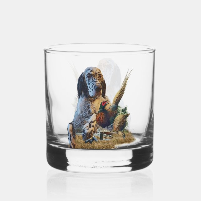 Englischer Setter, Jagd Whiskyglas (Vorderseite)