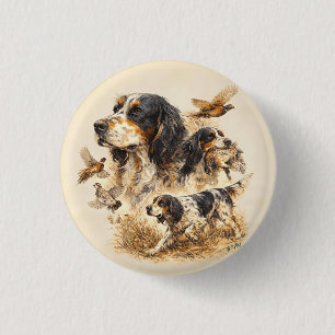 Englischer Setter, Jagdkunst Button