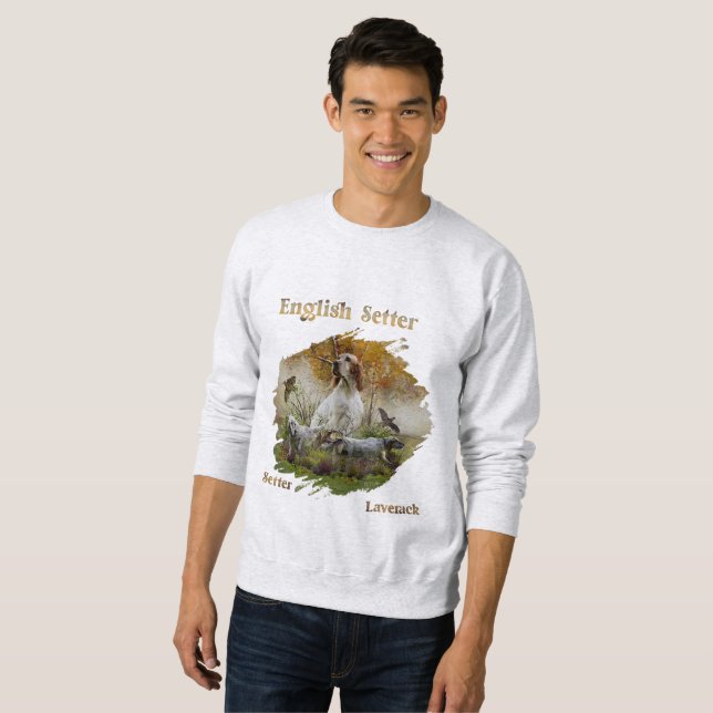 Englischer Setter mit Fasan, Kunst Sweatshirt (Vorne ganz)