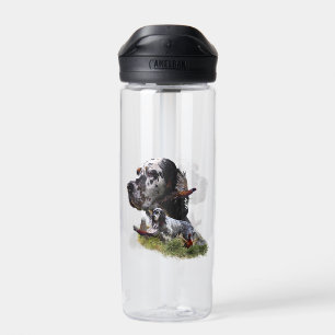 Englischer Setter mit Fasan, Kunst Trinkflasche