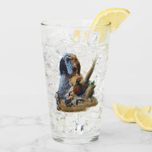 Englischer Setter mit Fasanen, Kunst   Glas