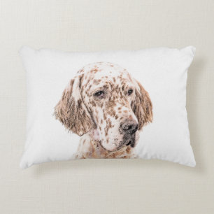 Englischer Setter Orange Belton Malerei Dog Art Dekokissen