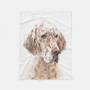 Englischer Setter Orange Belton Malerei Dog Art Fleecedecke