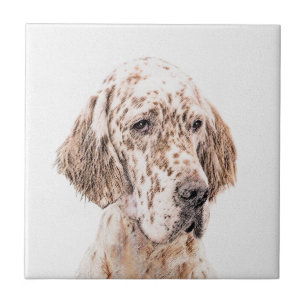 Englischer Setter Orange Belton Malerei Dog Art Fliese