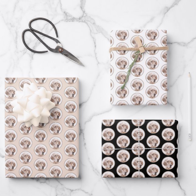 Englischer Setter Orange Belton Malerei Dog Art Geschenkpapier Set (Vorderseite)