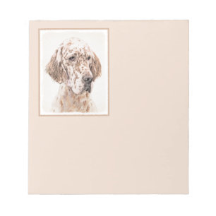 Englischer Setter Orange Belton Malerei Dog Art Notizblock