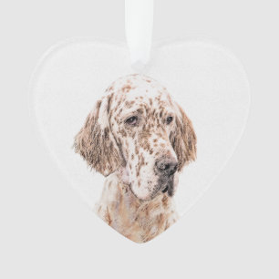 Englischer Setter Orange Belton Malerei Dog Art Ornament