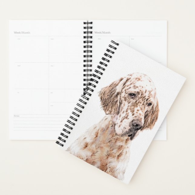 Englischer Setter Orange Belton Malerei Dog Art Planer (Anzeige)