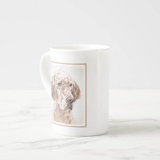 Englischer Setter Orange Belton Malerei Dog Art Prozellantasse (Vorderseite Links)