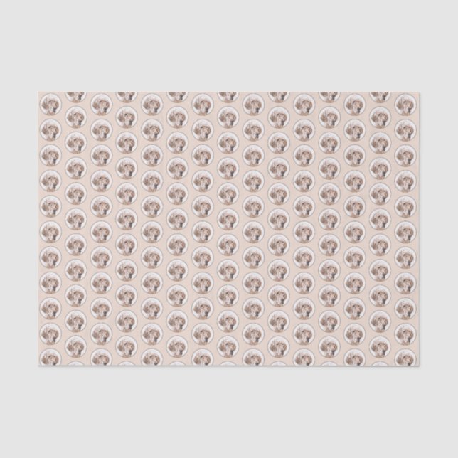 Englischer Setter Orange Belton Malerei Dog Art Seidenpapier (Vorderseite)