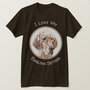 Englischer Setter Orange Belton Malerei Dog Art T-Shirt