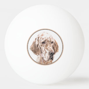 Englischer Setter Orange Belton Malerei Dog Art Tischtennisball
