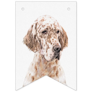 Englischer Setter Orange Belton Malerei Dog Art Wimpelkette