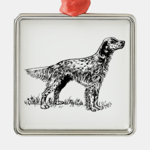 englischer Setter Ornament Aus Metall