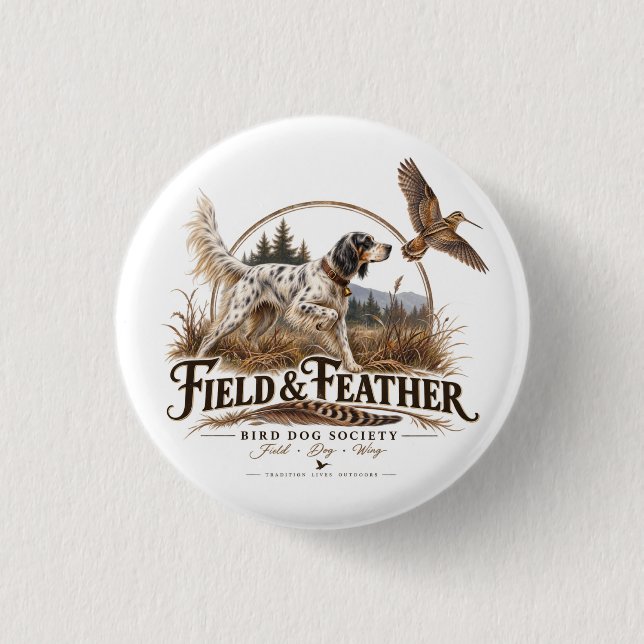 Englischer Setter, Waldschnepfenjagd  Button (Vorderseite)