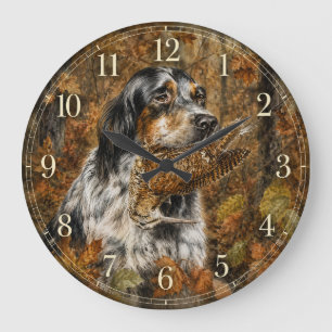 Englischer Setter, Waldschnepfenjagd  Große Wanduhr