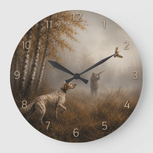 Englischer Setter, Waldschnepfenjagd Große Wanduhr