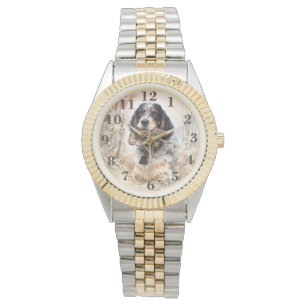 Englischer Setter, Waldschnepfenjagd, Hundekunst Armbanduhr
