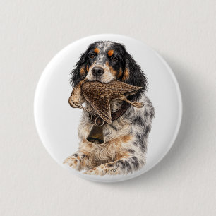 Englischer Setter, Waldschnepfenjagd, Hundekunst Button
