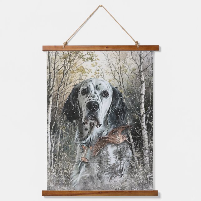 Englischer Setter  Wandteppich Mit Holzrahmen (Vorderseite)