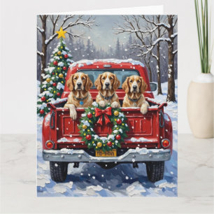 Englischer Setter Weihnachten Rotes Lastwagen Urla Karte