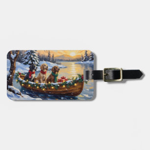 Englischer Setter Weihnachtsboot Urlaub Gepäckanhänger