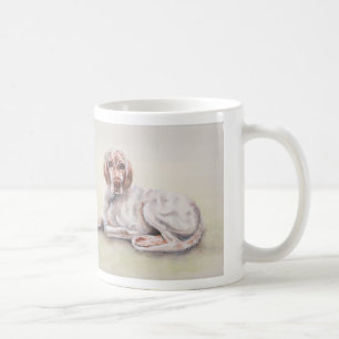Englischer Setzer mit "Text des besten" Freunds Kaffeetasse