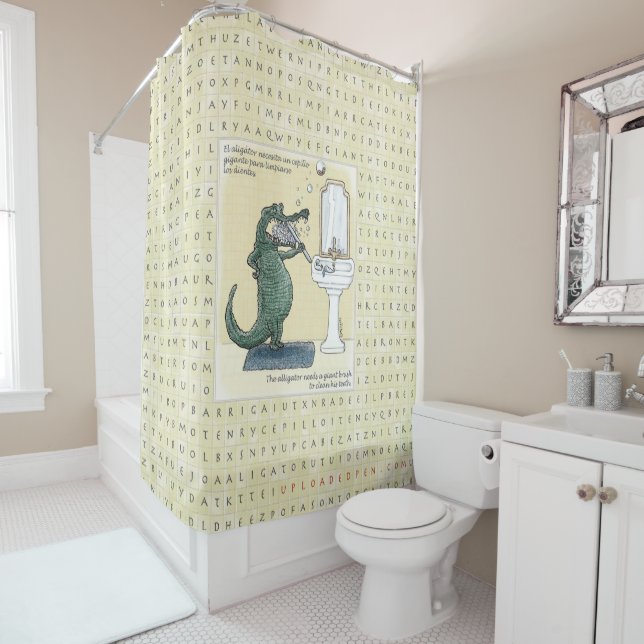 Englischer/spanischer Duschvorhang - (Beispiel)